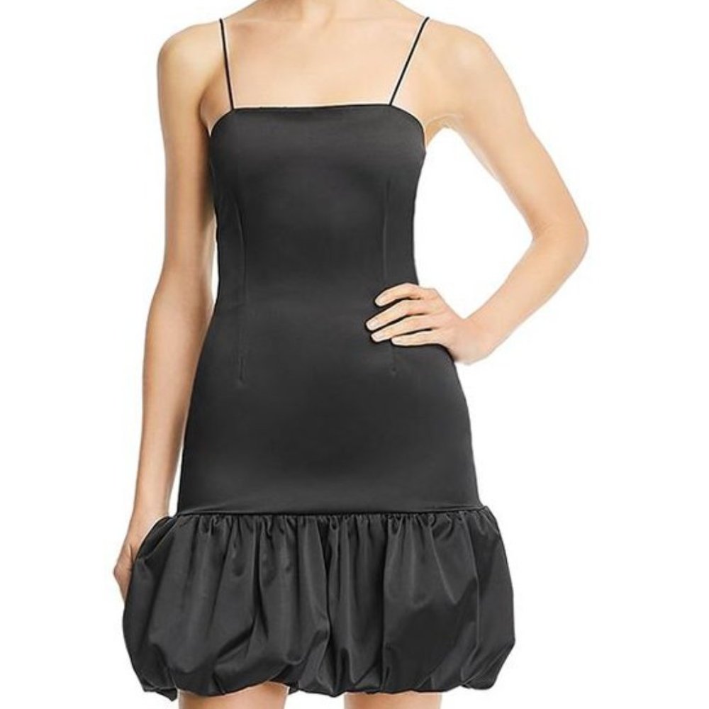 NWT AQUA | Black Sleeveless Bubble-Hem Bodycon Dress - medium
